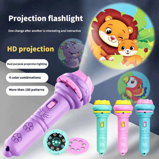 KIDS SLIDE PROJECTOR FLASHLIGHT PROJECTION LIGHT - beautysweetie